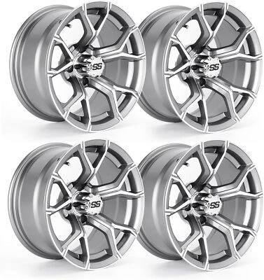 Bujes de rueda de carro de golf de 14 pulgadas y tapas centrales de rueda SS para Yamaha Club Car EZGO 14x7 Foto 1 de 4