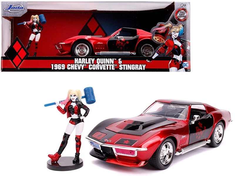 1969 Chevrolet Corvette Stingray with Harley Quinn Diecast Figurine "DC Comics" - Image 1 of 3