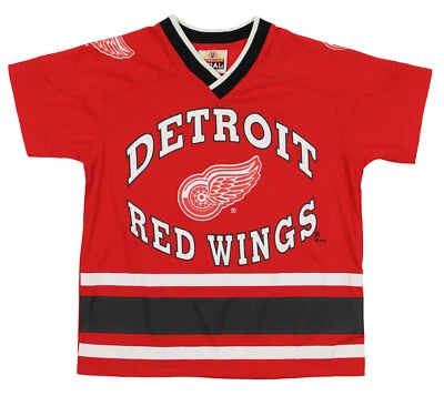 Camisa tejida Detroit Red Wings NHL niños jóvenes manga corta cuello en V, roja Foto 1 de 3