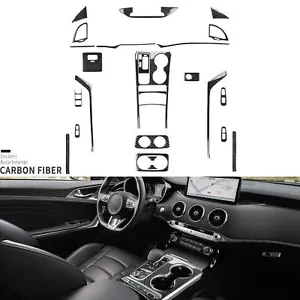 30Pcs Real Carbon Fiber Kits Full Interior Trim Cover For Kia Stinger GT 2018-23 - Picture 1 of 11