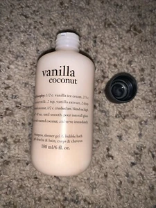 Philosophy Vanilla Coconut 3 in 1 Shampoo Shower Gel Bubble Bath 6 oz New Sealed - Picture 1 of 5