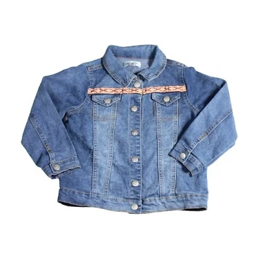 Jessica Simpson Girls Blue Flap Pockets Long Sleeve Denim Jean Jacket Size 4 - Image 1 of 4