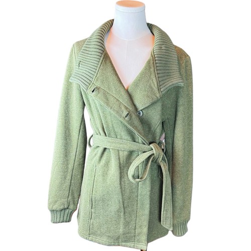 VETEMENTS Cappotto Mossimo Supply Co MEDIUM Off Center con cintura e bottoni nascosti Oliva