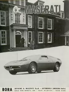 1973 Maserati Bora Sports Car Mansion Modena Italy Photo Specs Vintage Print Ad - Picture 1 of 3