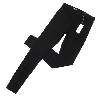 Pantalones de mezclilla elásticos Adriano Goldschmied AG Farrah ajustados en negro azabache 25 nuevos con etiquetas Foto 1 de 4