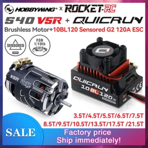 Hobbywing 120A ESC Rocket 540 Motor Sensored Brushless Combo for 1/10 RC Car - Picture 1 of 40