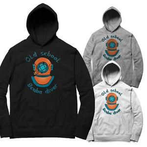 Herren Hoodie Kapuzenpullover OldSchool Scuba Diver Taucherhelm - Picture 1 of 1
