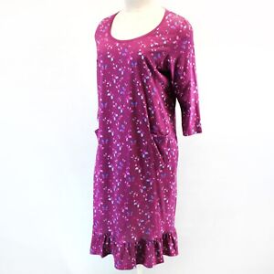 Avenue Catherines Plus Purple Butterfly Cotton Blend Nightgown Sleep Shirt 26/28