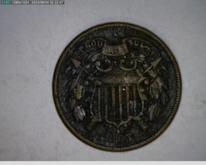 1865 2 cent piece (79-416 9m3) - Picture 1 of 2