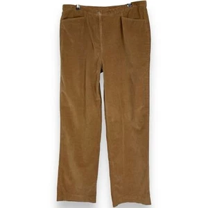 Corduroy Pants Women Straight Leg Size 10 Light Brown Stretch Front Pockets - Picture 1 of 9