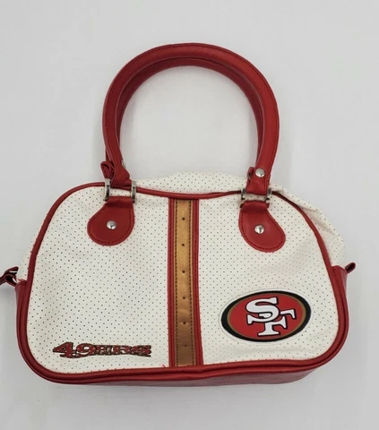 NFL Brand San Francisco SF 49ERS Ethel Pebble Handbag, EUC, Clean Red Cream Cover