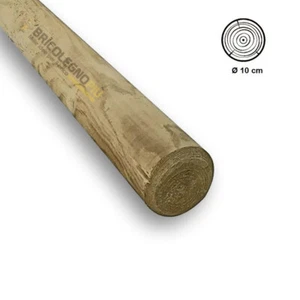 Pali tondi in legno di pino impregnati Ø 10 senza punta per recinzioni classe IV - Foto 1 di 8