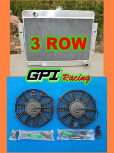 3 filas para Jeep CJ5 CJ7 V8 motor Chevy 72-86 74 76 80 radiador de aluminio + ventiladores - Imagen 1 de 12
