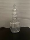 Vintage Clear Glass Decanter Optic Ridges 12.75in
