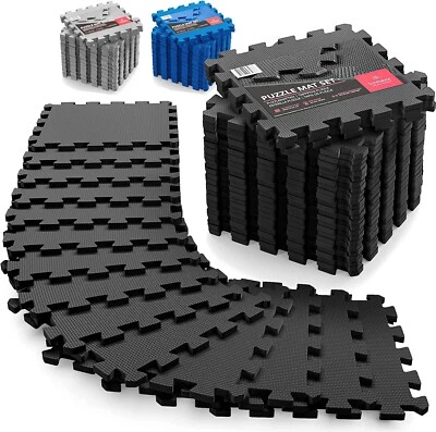 Gym Flooring Set - Interlocking EVA Soft Foam Floor Mat, 18 Pieces Puzzle Rubber - Image 1 of 4