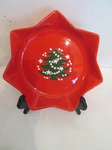 Vtg Waechtersbach Red Christmas Tree Holiday Plate Star Shaped Dish Germany 10” - Picture 1 of 2