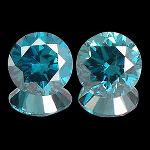 100 % natürlicher blauer Diamant Paar 0,10 kt bezaubernder Rundschliff mit kostenlosem Zertifikat - Bild 1 von 1