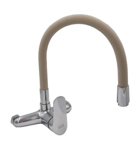 Wandbatterie Küche/Waschtisch Schwenkauslauf Spültischarmatur beige-chrom - Bild 1 von 1