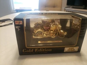 Maisto Harley Davidson Gold Edition Die Cast 24k Motorcycle 1:18 in Sealed Box - Picture 1 of 5