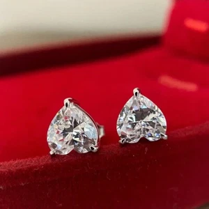 1-4 carat women's earrings Moissanite certificate Gra 925 gold silver plated - Foto 1 di 17