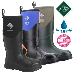 NEW MENS MUCK BOOT CHORE NEOPRENE SAFETY S5 SITE WORK WELLIE WELLINGTON BOOTS SZ - Picture 1 of 20