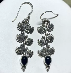 Orecchini in argento sterling 925 onice nera naturale gioielli JY1145 - Foto 1 di 1