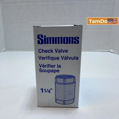 Simmons 1-1/4” 514-SB Silicon Bronze Female Threaded Check Valve - Image 1 of 4