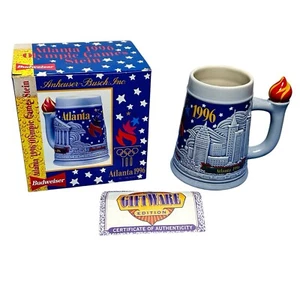 Budweiser Beer Stein Atlanta Olympics 1996 Open Box - Imagen 1 de 12