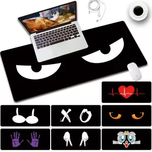 Grand tapis de souris antidérapant en cuir PU tapis de bureau table ordinateur portable de bureau - Photo 1/27