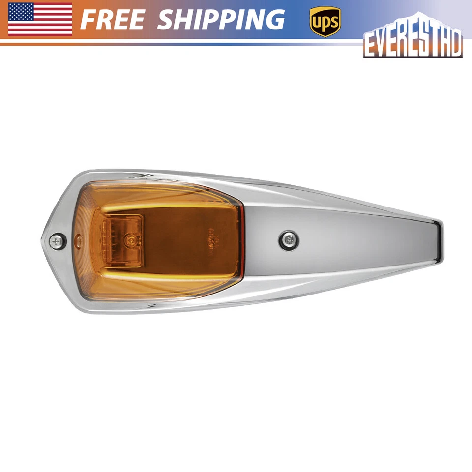 Lámpara marcadora delantera techo cabina cromada ámbar LED ámbar Kenworth T680 T880 20 piezas apta para Kenworth T680 T880 Foto 1 de 4