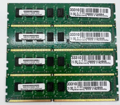 [QTY: 4] Elpida 4GB PC3-10600E 2Rx8 DIMM DDR3 RAM Bundle Lot Tested - Image 1 of 2