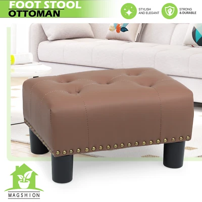 15"Small Lift Top Ottoman Tufted Benches Upholstered Modern Brown Footrest Stool - Image 1 of 4