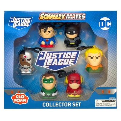 Justice League SqueezyMates 6- Figure Gift Set Batman Flash Cyborg Aquaman + 2 Foto 1 de 4
