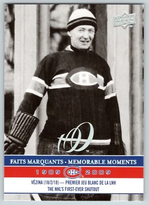 GEORGES VEZINA 2008-09 UPPER DECK MONTREAL CANADIENS CENTENNIAL NO 287     28344 - Image 1 of 2