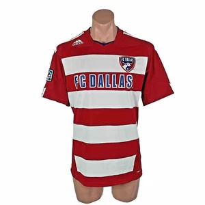 Adidas MLS FC Dallas All Day 2010 Home Jersey Striped Size M Patches #20 Sher - Picture 1 of 10