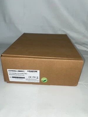 Black Box LEH906A-2MMSC 6-Port 10/100 Mbps 2-Port 100 Mbps MMSC New Open Box - Image 1 of 4