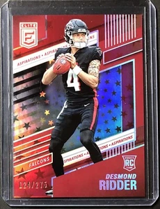 Elite Aspirations Stars 2022 rojo equipo color RC/275 #105 Desmond Ridder Falcons - Imagen 1 de 3