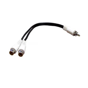 Eagle 6" Inch RCA Male to 2 RCA Female Plug Cable White Y Splitter Adapter Plug - Picture 1 of 1