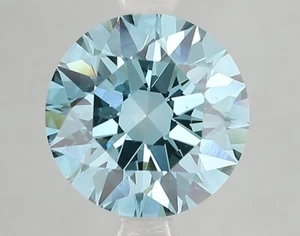 Round 3.27 ct Fancy Vivid Blue VS1 IGI Certified Lab Grown CVD Diamond - Picture 1 of 10