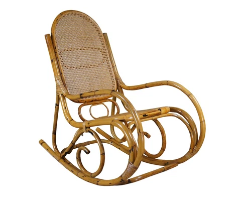 Vintage Thonet Style Large Bamboo Bentwood Cane Rattan Rocking Arm Chair 42" Cover