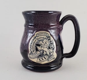 Deneen Keramik Becher Minnesota Renaissance Festival 1995 lila Tropfglasur Einhorn - Bild 1 von 10