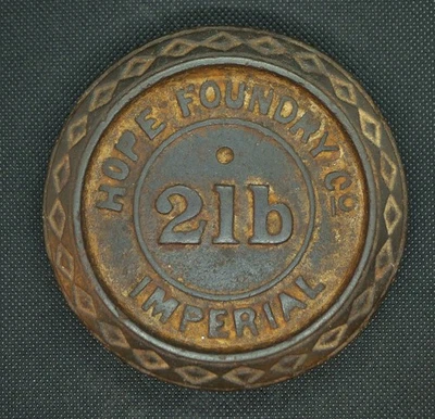 900g Poids Ancien Fonte 2LB HOPE FOUNDARY IMPERIAL Angleterre Antique Weight - Photo 1/4