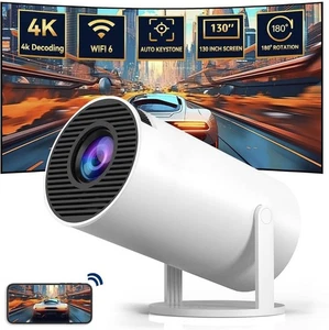 UCMDA Portable Mini Projector 4K Smart Video Projector 200 ANSI with WiFi 6 - Picture 1 of 13