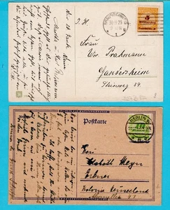 GERMANY 2 inflation cards November 1923 Braunschweig, Berlin - Picture 1 of 2