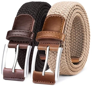 Belt for Men 2Pack,Mens Gift Stretch Braided Web Belt Elastic for Casual Golf... - Bild 1 von 8