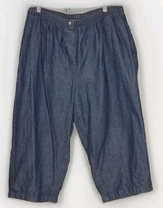 Woman Within - 100% Cotton Denim Pull On Cropped Jeans - Women's Size 24W - Picture 1 of 2