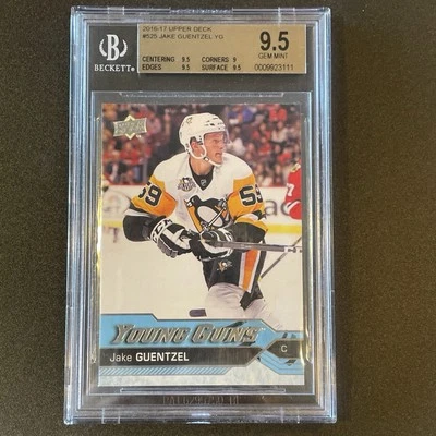 2016-17 Upper Deck #525 Jake Guentzel Young Guns Rookie - BGS 9.5 - Image 1 of 4