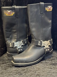 UNGETRAGENE Harley Davidson Stiefel Harness Leder US 9 Reitstiefel Biker Square Toe - Bild 1 von 17