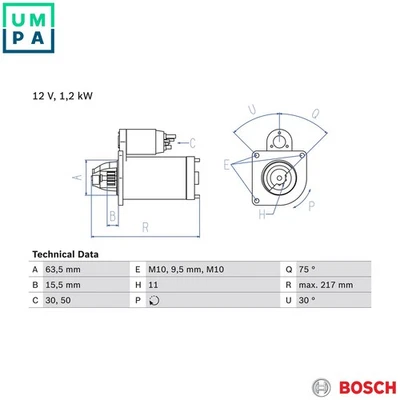 STARTER 0 986 022 131 FOR MAZDA FORD MONDEO/IV/Turnier/Van GRAND/C-MAX/TOURNEO - Image 1 of 4