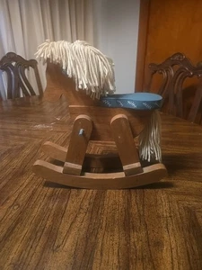 Beautiful handmade wooden rocking horse baby dollsnursery decor - Picture 1 of 6
